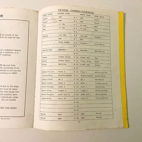 Vintage 1990 Hot Shots Tennis Strata Instruction Arcade Game Manual - Picture 15 of 16